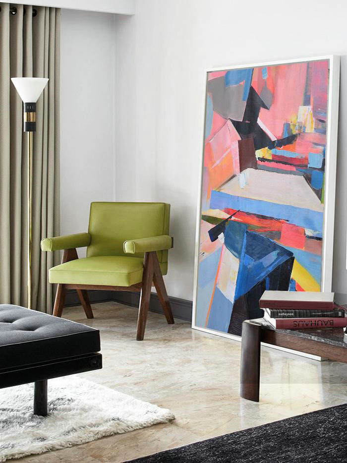 Extra Large Acrylic Painting On Canvas,Vertical Palette Knife Contemporary Art,Handmade Acrylic Painting,Pink,Brown,Black,Blue.etc